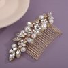 Rumtock Gold Hair Comb with Pearl Beads Crystal Rhinestones Sparke Hair Piece for Wedding Brides