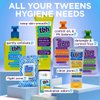 TBH Kids Teen Hygiene Starter Kit- Shampoo, Conditioner, Body Wash, Face Wipes, Lotion, and Deodorant - 7 in 1 Kit for all Your Tweens Needs
