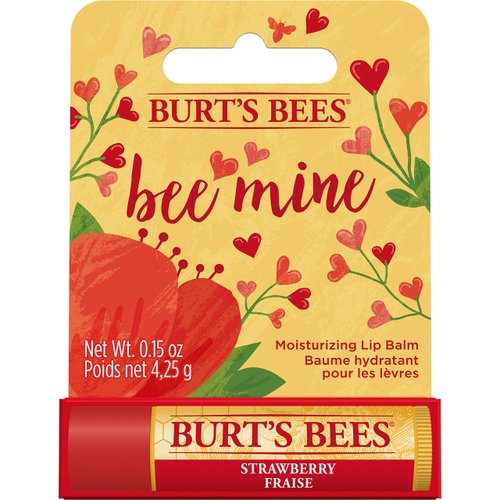 Burt's Bees 100% Natural Origin Moisturizing Lip Balm, Strawberry with Beeswax & Fruit Extracts - 1 Tube
