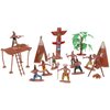Totority Indians Action Figure Model Playset: 13pcs Native Figures Decoration Wild West Adornments for 15+