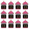 Big Dot of Happiness Chic 13th Birthday - Pink, Black and Gold - Treat Box Party Favors - Birthday Party Goodie Gable Boxes - Set of 12