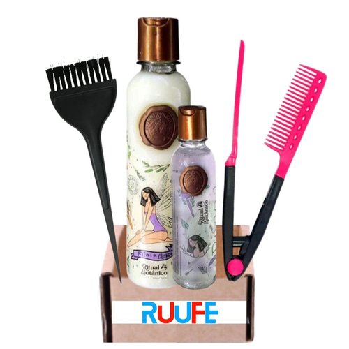 Keratin Hair Mask, Straightener, and Brush Set (3 Pack) with Organic Colombian Botanico Keratina and Botanico Shampoo (8.45 Fl Oz)