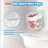 UNEEDE Bath Toy Organizer,1.55 Gallons Bathtub Toy Storage Organizer,Quick Access Bath Toy Holder For Bathtub,Baby Organizer And Storage,Quick Dry Baby Bath Toy Storage For Tub,Mesh Shower Caddy White