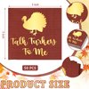 Geyoga 50 Pcs Thanksgiving Napkins 3 Ply Talk Turkey to Me Cocktail Paper Napkins Disposable Gold Foil Thanksgiving Dinner Napkins 5''x 5'' Harvest Napkins for Kitchen Bathroom Party Supplies Decor