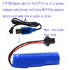 Blomiky 2 Pack 3.7V USB Charger Cable with SM-2P Plug Connector for Mini RC Amphibious Stunt Car Boat Trucks 3.7V Li-ion and Li-Po Battery / 3.7V USB 2