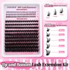 Lanflower Lash Clusters Kit with Bottom Lashes Extension 120D Thick Volume Cluster Lashes Waterproof Cluster Eyelash Extensions Kit D Curl Eyelash Extension Kit Fluffy 10-18 mm Individual Lashes