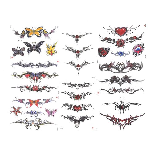 Qullue types of flowers, sexy temporary tattoo stickers and fake tattoos that look real and last long are suitable for girls, women or adults(6 * 8.3 inches,29 sheet temporary tattoo stickers)
