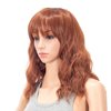 SWACC Short Curly Wavy Bob Wig with Bangs Synthetic Medium Shoulder Length Hair Wig for Women with Wig Cap (Dark Copper Red)