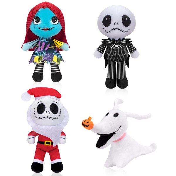 MLKGZ Jack Skellington Plush,4PCS Before Christmas Plush Toys,5" Pumpkin King Stuffed Toys Dolls,Gift for Fans,Kids Birthday, 4PCS JACK SUITS