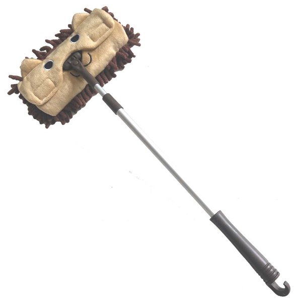 Xifando Mini Microfiber Chenille Cartoon Flat Dust Mop for Children,Detachable,360 Degree Rotation, Extension-Type (Brown)