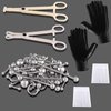 LOYAL BOOK 104pcs Piercing Kit 14G16G Belly Button Piercing Kit Septum Piercing Kit Belly Piercing Kit Piercing Kits for all piercings (Stainless steel color)