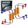 NATGIC 4pcs 50W 8 ohm LED Load Resistors Decoders for Turn Signal Lights, Headlights, Fog Lights Lamps, DRL with 8pcs Quick Wire Clips (Fix Hyper Flash, Error Canceller, Warning Canceller)
