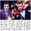 75 Pieces Halloween Face Temporary Tattoos Stickers for Adults Kids, Spiderweb Body Fake Tattoos Halloween Cosplay Makeup Kit