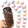 Paderison 20Pcs Glitter Hair Clips for Kids - Moving Fairy Accessories for Women, Girls Colorful Hair Clips 90s (Brown)