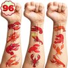 Generic Crawfish Temporary Tattoos Birthday Party Supplies Favors Decorations Super Cute 96 PCS Fake Tattoos Stickers for Boys Girls School Classroom Rewards Gifts Ideal