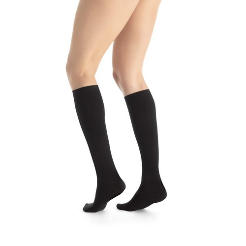 JOBST UltraSheer Knee High 15-20 mmHg Compression Stockings, Closed Toe, Medium, Classic Black