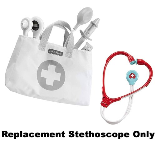 F-Price Replacement Parts for Fisher-Price Medical - Kit Pretend Doctor Bag Playset - DVH14 ~ Replacement Stethoscope, Red, White, Light Blue