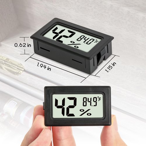Indoor Hygrometer Thermometers 3 Pack Humidity Meters Gauge Mini Digital Thermometer Hygrometer with Fahrenheit (℉) for Humidors, Refrigerator, Greenhouse, Garden, Cellar, Closet