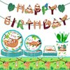Sloth Birthday Banner Sloth Party Supplies Sloth Birthday Party Banner Sloth Banner for Baby Shower Kids Sloth Happy Birthday Theme Decorations