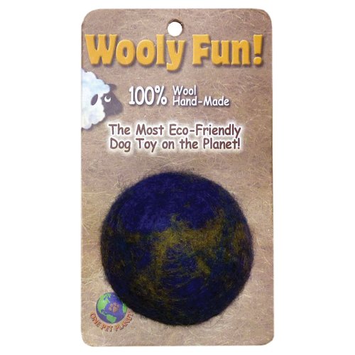 One Pet Planet 86008 2.75-Inch Wooly Fun Ball Dog Toy
