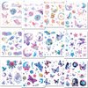 CHARLENT 110 Glitter Styles Temporary Tattoos for Girls Women - 12 Sheets Glitter Dream Butterfly Moon Fairy Mermaid Temporary Tattoos for Girls Party Favors Festival Makeup