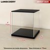 LANSCOERY Clear Acrylic Display Case with Light, Assemble Cube Display Box Stand with Black Base, Dustproof Protection Showcase for Collectibles Memorabilia Figurines (6x6x6inch;15x15x15cm)