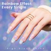 MIZHSE Cat Eye Gel Nail Polish Rainbow Cat Eye Holographic Glitter 9D Cateye Soak Off U V LED Gel Polish for Nail Salon Home DIY Manicure 12ml