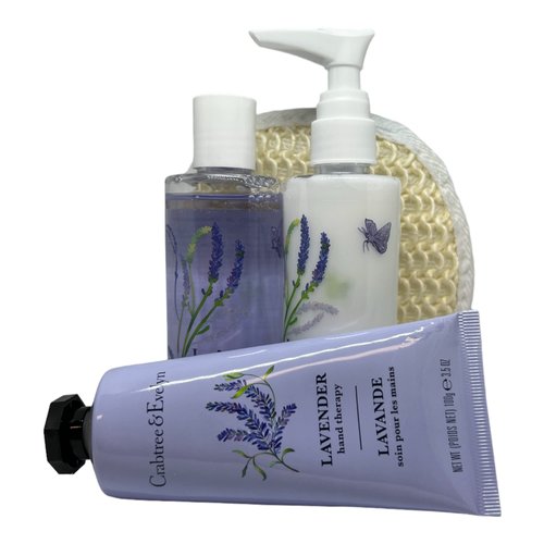 Crabtree & Evelyn Lavender Hand Therapy, Body Wash and Body Lotion Gift Set