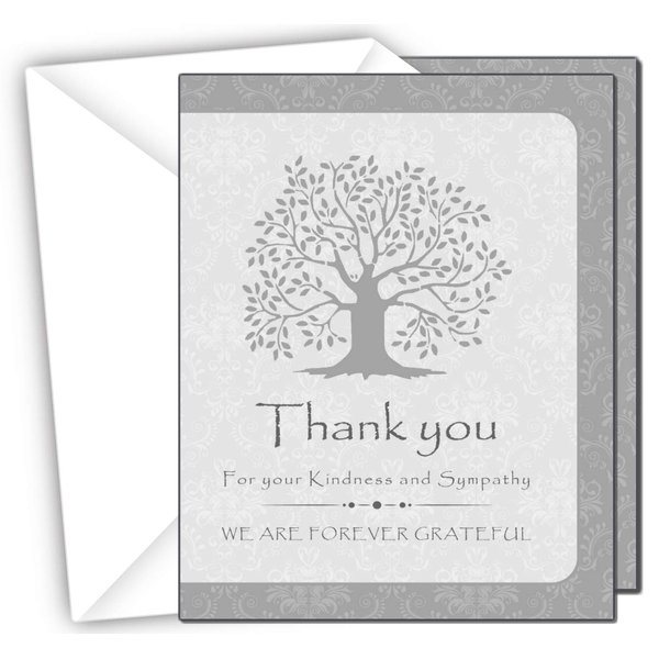 Elcer 20 Celebration of life Funeral thank you cards with envelopes acknowledgment memorial Sympathy Thank you Cards (white)