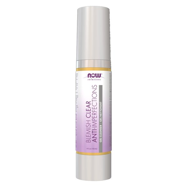 NOW Foods Solutions, Blemish Clear Gel Cleanser, Gentle Deep Cleansing, Cleans Pores, Purify, 4-Ounce