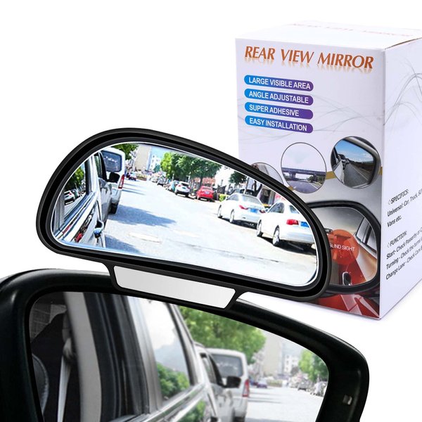 Car Blind Spot Mirrors, Adjustable Auxiliary Universal Wide Angle Mirror for Universal Car SUV Mirrors Strong Adhesive HD Glass Mirror Frame Thickness Less than 5MM (R)