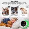 Kids Alarm Clock, Ok to Wake clock, Red Light Green Light alarm clock for Clock sleep training, with sun and star design, built-in sound machine, night light, nap timer,specially designed for children