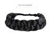 STHEJFB Bohemian Braided Headband Oversized Classic Wide Braids Adjustable Elastic Strap Synthetic Wig Headband Women's Braids Beauty Accessories (Black 1B)