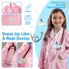 RioRand Kids' Doctor Lab Coat Costume with Accessories Role Play for Boys Girls Playset Nurse Costume Age 3-12 (Pink, M-130CM/6-7Y)