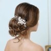 Gorais Flower Bride Wedding Hair Comb Silver Crystal Bridal Hair Piece Leaf Hair Decoration Hair Accessories for Women and Girls