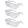 Calabria 3000 Fit Over Safety Glasses Fitover Prescription Eyewear Clear 3 Pack Men Women Wrap Around Anti Fog Scratch Glare