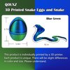 QOUXZ 3D Printed Snake Eggs with 3D Printed Snake Inside, Cute Rotary Gear Eggs with 3D Printed Crystal Fidget Snake Animals Inside, Home Office Decor Executive Desk Crystal Cobra Toys（Blue Green