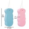 BESOBELLA Exfoliating Sponges (4 pcs) - Super Soft exfoliating Bath Shower Sponge - Removes Dead Skin and Impurities from Body - Great for Adults and Children - Pink & Blue & White & Gray
