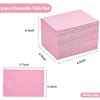 AREMOD 50pcs Disposable Nails Art Table Mat 3 Ply Nail Prep Paper Table Towels 13" x 18" Waterproof Tattoo Cover Tattooing Bibs Pads for Tattoo Supplies Acrylic Nail Supplies(pink)