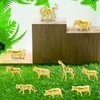 Doryfew 24Pcs Gold Safari Animals Figurines, Plastic Zoo Animal Figures with Horse, Lion, Elephant, Giraffe for Jungle Animal Themed Birthday Party, Shower Decor…