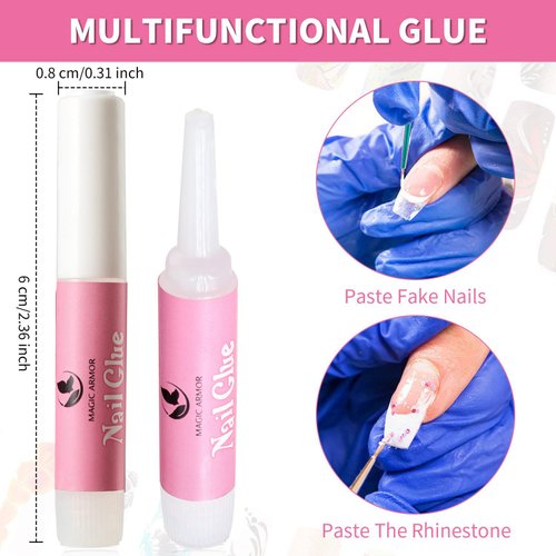 Nail Glue,15 PCS Nail Glue for Acrylic Nails,Nail Tip Glue Professional Nail Glue False Nail Tips Glue for Broken Nails Adhesive Super Bond for Press on Nails Glues Adhesive for Fake Nails Tips Glues