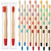 Estune 48 Pcs 5.7 Inch Kids Bamboo Toothbrushes Soft Bristle Toothbrush Individually Wrapped Toddler Toothbrush Manual Tooth Brushes for Kids Adults Home Travel Teeth Oral Supplies, 12 Colors