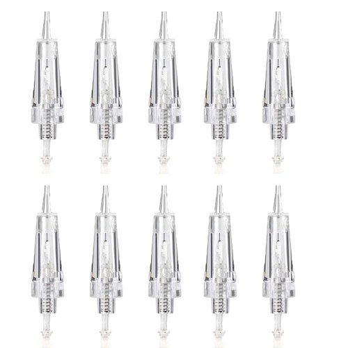 10 PCS M Permanent Makeup Needle for Cordless Tattoo Machine - Ombre Powder Brows Microblading Shading Eyeliner Lip Tattoo Permanent Make Up (1RL/1R/1P)