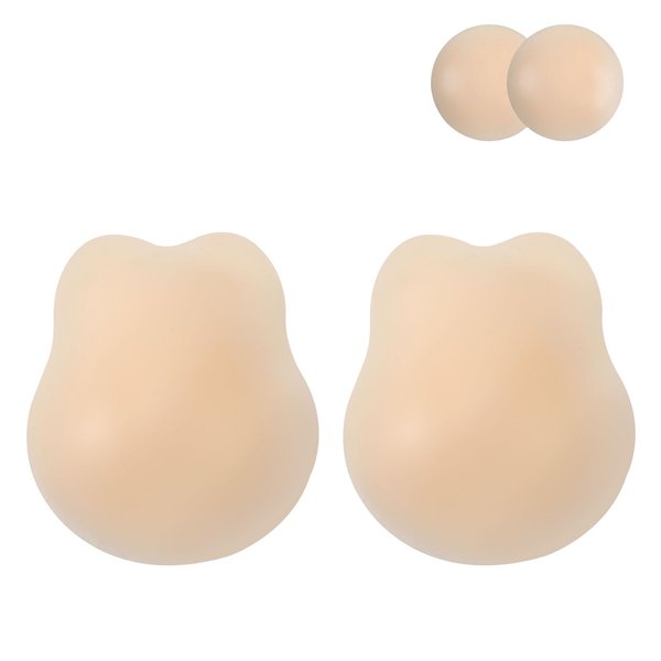 AMFLOWER Adhesive Bra, Push Up Sticky Bra，Silicone Bra for Backless Dress with Nipple Covers Invisible Strapless Bra Washable & Reusable