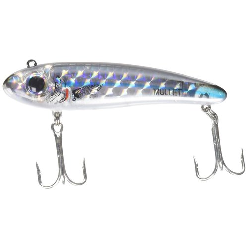 Bomber Lures Mullet Slow-Sinking Twitch, Walking Saltwater Fishing Lure, Excellent for Speckled Trout, Redfish, Stripers and More, 3 1/2", 5/8 oz, Silver Mullet