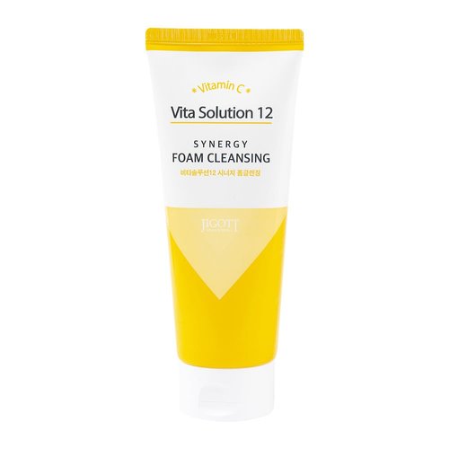 Jigott Vita Solution 12 Foam Cleansing, Daily Gentle Foaming Face Wash, For All Skin Type, Remove Dirt and Oil, 6oz. (Synergy)