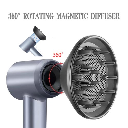 360° Rotating Diffuser Attachment Nozzle Compatible With Laifen Swift Hair Dryer/Swift SE Styling Tool, Hair Smoothing Dryer Magnetic Blower Accessories for Laifen, Black