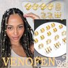 VENOFEN 40PCS Hair Jewelry for Braids Gold Braid Clips Non-Piercing Ear Cuffs Multi Style Dreadlock Jewelry Metal Loc Braids Accessories Hair Decoration for Women and Girls
