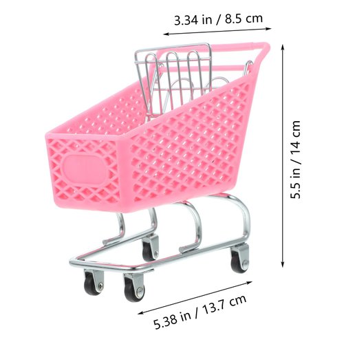 DOITOOL Miniature Grocery Cart Mini Supermarket Handcart 5.39x 5.5 in Mini Shopping Cart Shopping Utility Cart Shopping Grocery Cart Mode Storage Toy Desk Organizers Mini Shopping Cart (Random Color)