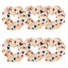 Yonchic 6-Piece Heart-Print Stylish Elastic Hair Ties, Colorful Funny Lovely Donut Pattern Style Fabric Scrunchies Girls Ponytail Holders, Hair Tie Fashion Rubber Bands Hair Accessories